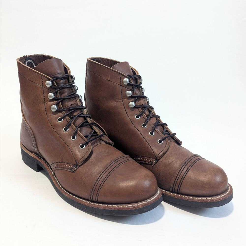 RED WING 3365 Iron Ranger HERITAGE Women Cap Toe BOOTS Amber Harness BROWN Sz 7B